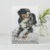 ホワイトハッピーハウリデイズペットラバーホリデーフォトカード シーズンカード (スタンド正面)