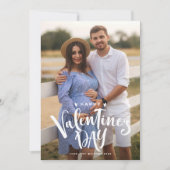 ホワイトハッピーバレンタインデーレタリング写真 シーズンカード (正面)