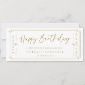 ホワイトハッピーバースデーギフト券カード 招待状 (正面)