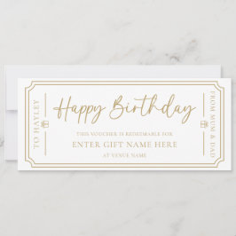ホワイトハッピーバースデーギフト券カード 招待状