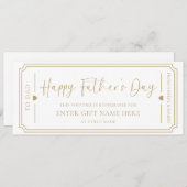 ホワイトハッピーファーザーの日のギフト券カード 招待状 (正面/裏面)