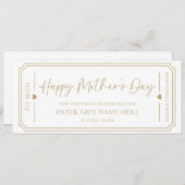 ホワイトハッピーマザーデイギフトバウチャーカード 招待状 (正面/裏面)