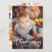 ホワイトハッピー感謝祭ハンドレタリング写真II シーズンカード (正面/裏面)