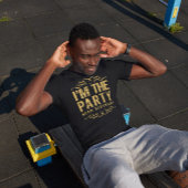 ホワイトハッピー50誕生日 – 私はパーティー金ゴールド文字 Tシャツ