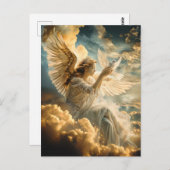 ホワイトハトとの平和天使のメッセージ ポストカード (正面/裏面)