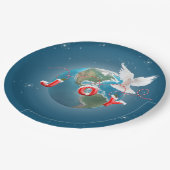 ホワイトハトオーナメント ペーパープレート (アングル)