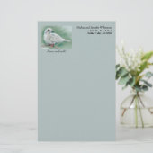 ホワイトハトパーソナライズされたブ 便箋 (スタンド正面)