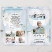 ホワイトハト及びフローラ葬式プログラムテンプレート (正面/裏面)