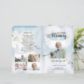 ホワイトハト及びフローラ葬式プログラムテンプレート (スタンド正面)