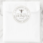 ホワイトハニーラベルとヴィンテージクイーンビー ラウンドシール (バッグ)