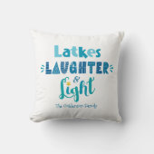 ホワイトハヌッカラトクス笑いライトライトおもしろいブルータイプ クッション (正面)