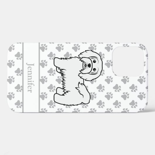 ホワイトハバニーズ漫画の犬のイラストレーションと名前 Case-Mate iPhoneケース (裏面 (横))