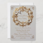 ホワイトハミングバードコレクションのラウンドフレーム 招待状 (正面)