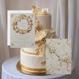 ホワイトハミングバードコレクションのラウンドフレーム 招待状