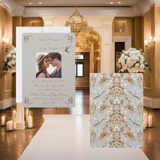 ホワイトハミングバードコレクションポートレート 招待状