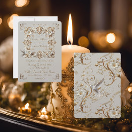 ホワイトハミングバードコレクション正方形フレーム 招待状