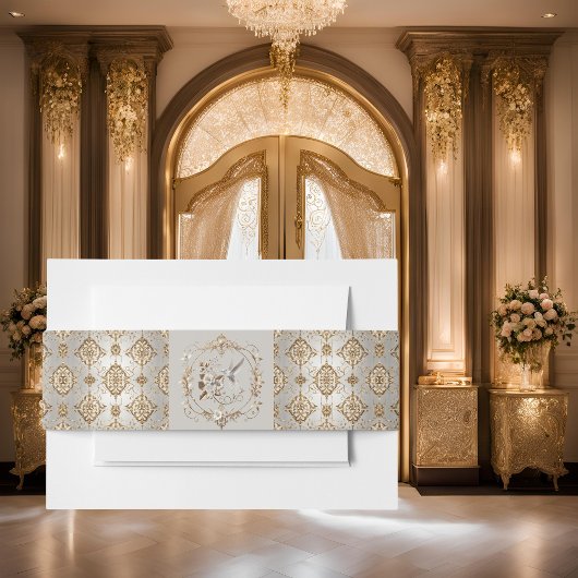 ホワイトハミングバードファンシー招待状用帯 招待状ベリーバンド