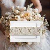 ホワイトハミングバードフラワー招待状用帯 招待状ベリーバンド