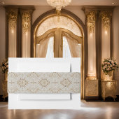 ホワイトハミングバードフローラ招待状用帯 招待状ベリーバンド