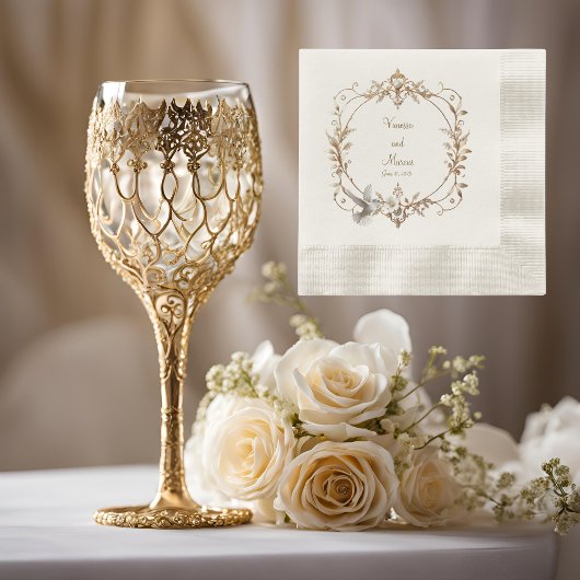 ホワイトハミングバードミニマリストコーニングカクテル 縁ありカクテルナプキン