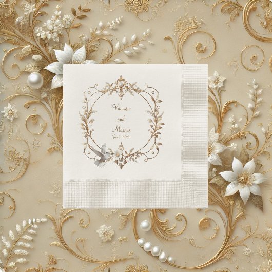 ホワイトハミングバードミニマリストコーニングカクテル 縁ありカクテルナプキン