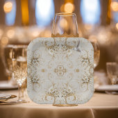 ホワイトハミングバードミニマルフローラ紙プレート ペーパープレート