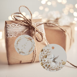 ホワイトハミングバードメッセージカード フェイバータグ