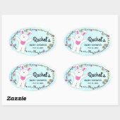 ホワイトハリーンニーブニーウッドランドブルー封筒用シール 楕円形シール (シート)