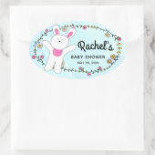 ホワイトハリーンニーブニーウッドランドブルー封筒用シール 楕円形シール (バッグ)