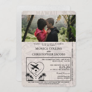 ホワイトハワイパスポート結婚式招待状 招待状