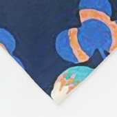 ホワイトハワイ青い花のはっきりしたフローラパッチワーク フリースブランケット (角)