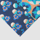 ホワイトハワイ青い花のはっきりしたフローラパッチワーク 薄葉紙 (詳細)