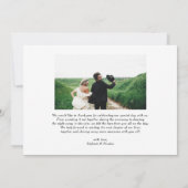 ホワイトハンドモダンレタリング結婚写真 サンキューカード (裏面)