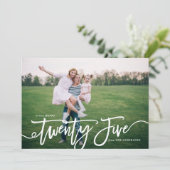 ホワイトハンドレタリングハッピーニューイヤー写真 シーズンカード (スタンド正面)