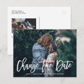 ホワイトハンドレタード 変更日 写真 案内ポストカード (正面/裏面)