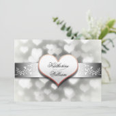 ホワイトハートのエンゲージメントパーティー招待状 招待状 (スタンド正面)