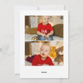 ホワイトハートの緑の写真メリークリスマス シーズンカード (裏面)