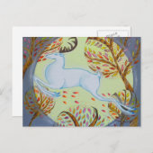 ホワイトハートをジャンプ。 ポストカード (正面/裏面)