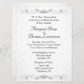 ホワイトハートアクセント結婚式招待状 招待状 (正面/裏面)