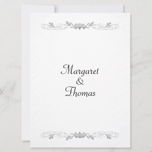 ホワイトハートアクセント結婚式招待状 招待状