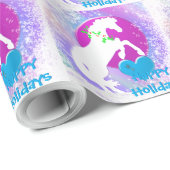 ホワイトハートウマVホリデー(カラフルヘイズ) ラッピングペーパー (ロールコーナー)