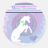 ホワイトハートウマVホリデー（ピンク/ラヴスワール） ラウンドシール (正面)