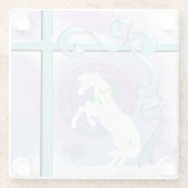 ホワイトハートウマVホリデー（ピンク/レフ旋回/風） ガラスコースター (裏面)