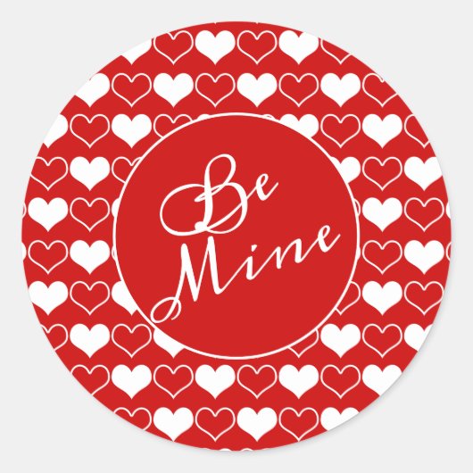 ホワイトハートオンレッドベミン ラウンドシール (正面)