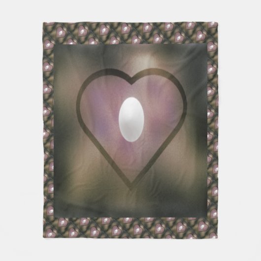 ホワイトハートキルトスタイルムーディブルウィンターカラー フリースブランケット (正面)