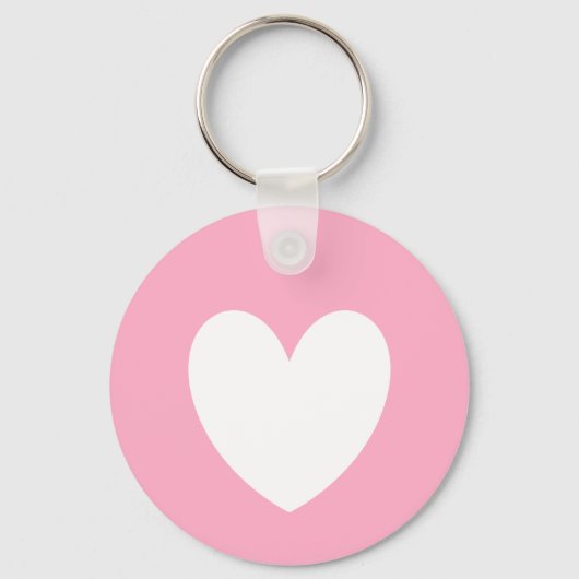 ホワイトハートキーチェーン キーホルダー (正面)