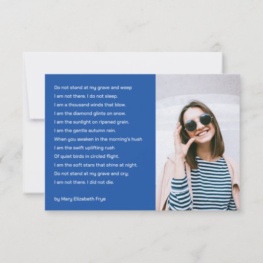 ホワイトハートスカスタムキー写真葬儀 サンキューカード (裏面)