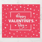 ホワイトハートハッピーバレンタインデー スパークリングワインラベル (シングルラベル)