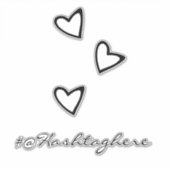 ホワイトハートフローティング名スクリプトカーデカール シール (正面)