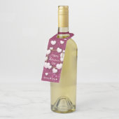 ホワイトハートブルゴーニュグリッターバレンタインデー ボトルネックタグ (アングル)